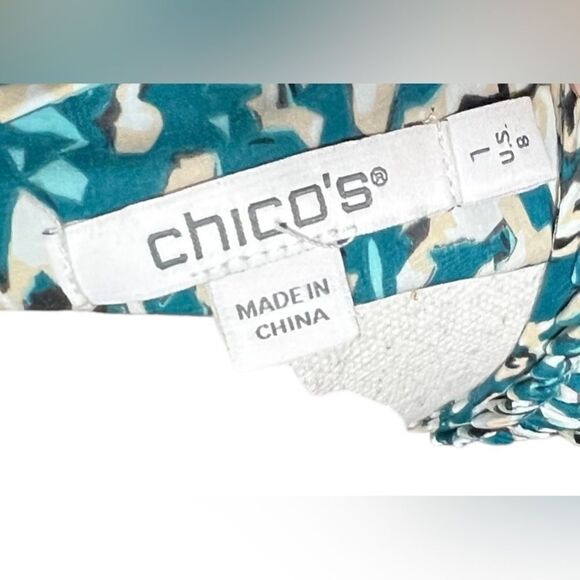 Chico’s Braid Detail Paisley Midi Dress Size 1 - Picture 6 of 7